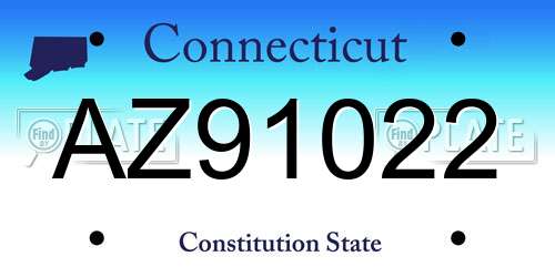 AZ91022 Connecticut License Plate