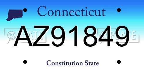 AZ91849 Connecticut License Plate