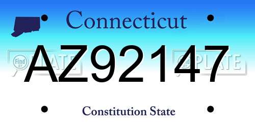 AZ92147 Connecticut License Plate
