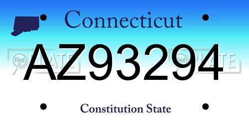AZ93294 Connecticut License Plate