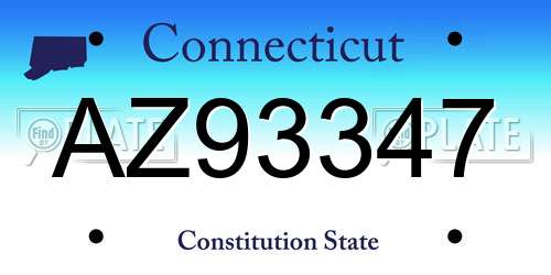 AZ93347 Connecticut License Plate