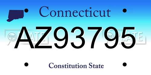 AZ93795 Connecticut License Plate