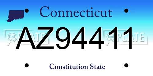 AZ94411 Connecticut License Plate