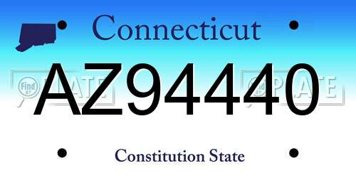 AZ94440 Connecticut License Plate