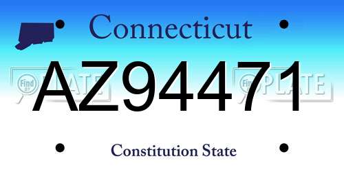 AZ94471 Connecticut License Plate