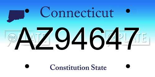 AZ94647 Connecticut License Plate