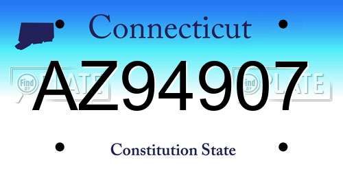 AZ94907 Connecticut License Plate