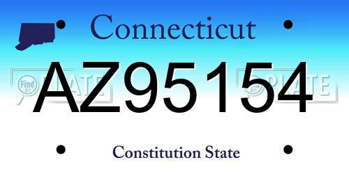AZ95154 Connecticut License Plate