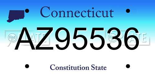 AZ95536 Connecticut License Plate
