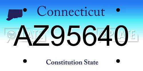 AZ95640 Connecticut License Plate