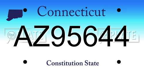 AZ95644 Connecticut License Plate