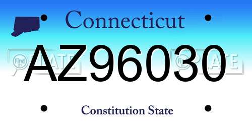 AZ96030 Connecticut License Plate