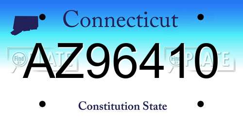 AZ96410 Connecticut License Plate
