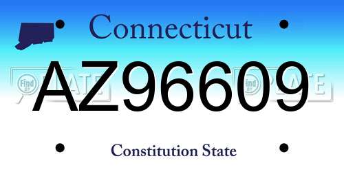 AZ96609 Connecticut License Plate