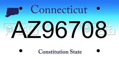 AZ96708 Connecticut License Plate