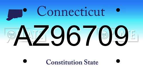 AZ96709 Connecticut License Plate