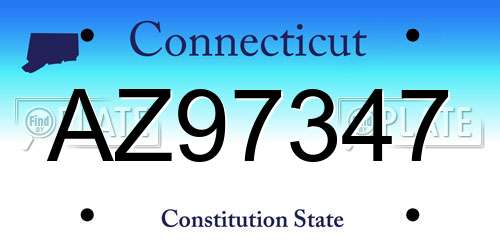 AZ97347 Connecticut License Plate