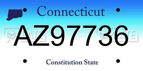 AZ97736 Connecticut License Plate