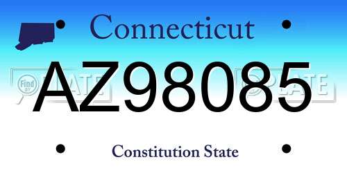 AZ98085 Connecticut License Plate