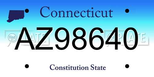 AZ98640 Connecticut License Plate