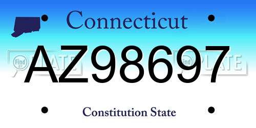 AZ98697 Connecticut License Plate