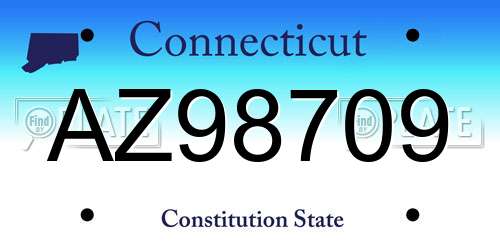AZ98709 Connecticut License Plate