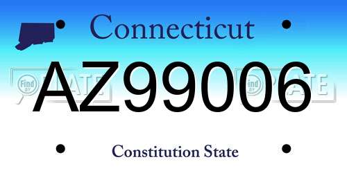 AZ99006 Connecticut License Plate