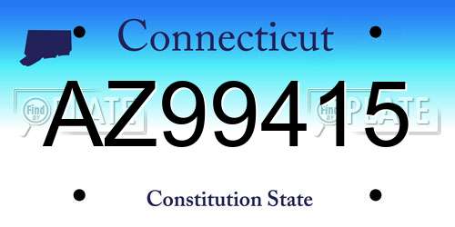 AZ99415 Connecticut License Plate