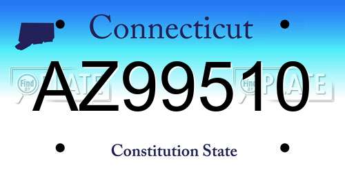 AZ99510 Connecticut License Plate