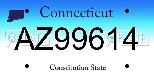 AZ99614 Connecticut License Plate