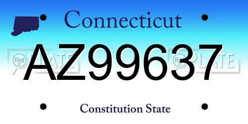 AZ99637 Connecticut License Plate