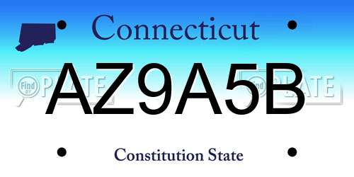AZ9A5B Connecticut License Plate