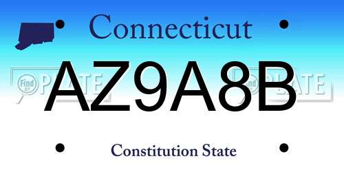AZ9A8B Connecticut License Plate