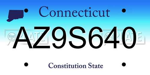 AZ9S640 Connecticut License Plate