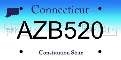 AZB520 Connecticut License Plate