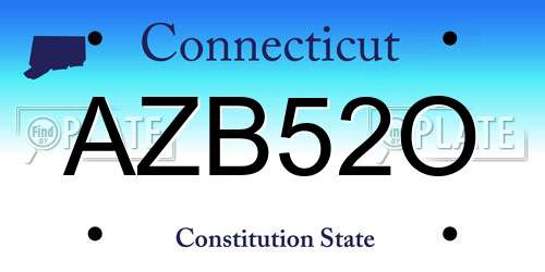 AZB52O Connecticut License Plate