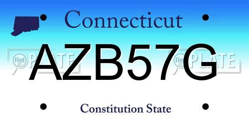 AZB57G Connecticut License Plate