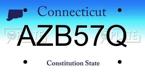 AZB57Q Connecticut License Plate