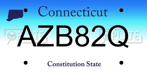 AZB82Q Connecticut License Plate