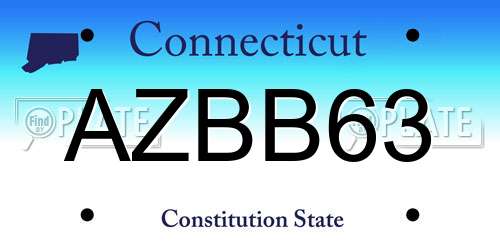 AZBB63 Connecticut License Plate