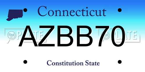 AZBB70 Connecticut License Plate