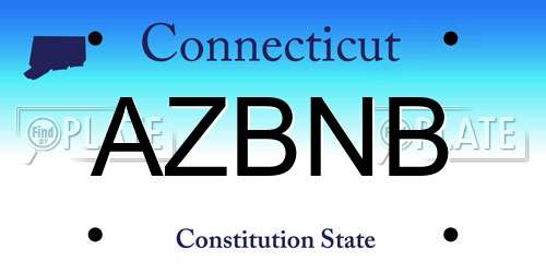 AZBNB Connecticut License Plate