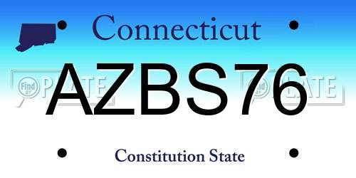 AZBS76 Connecticut License Plate