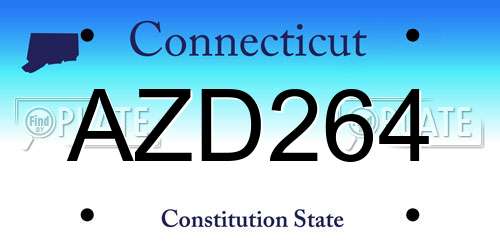 AZD264 Connecticut License Plate