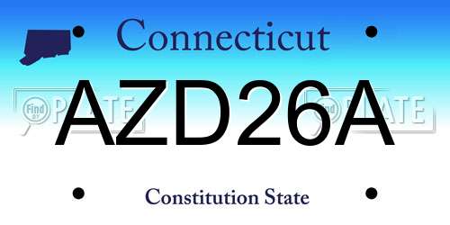 AZD26A Connecticut License Plate