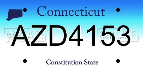 AZD4153 Connecticut License Plate