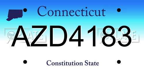 AZD4183 Connecticut License Plate