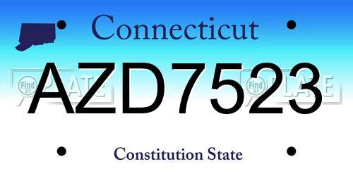 AZD7523 Connecticut License Plate