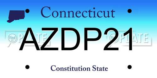 AZDP21 Connecticut License Plate