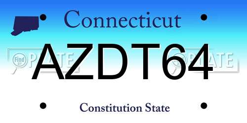 AZDT64 Connecticut License Plate